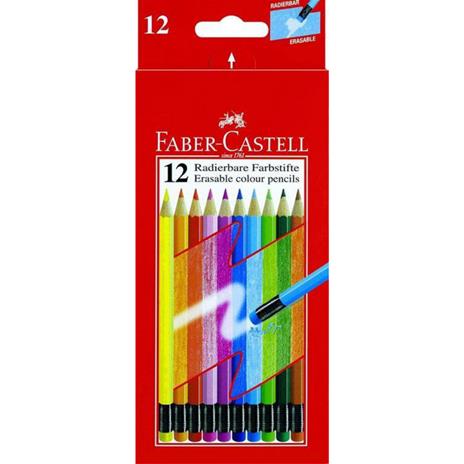 Astuccio cartone da 12 matite colorate cancellabili
