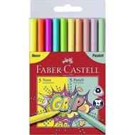 Bustina in plastica da 10 pennarelli Grip Colour Neon e Pastel