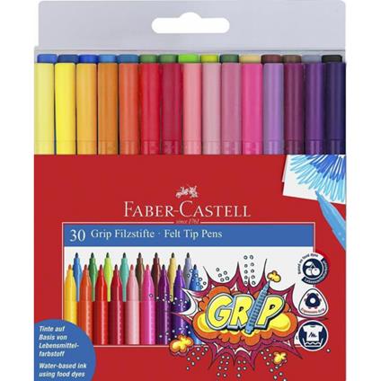 Bustina in plastica da 30 pennarelli Grip Colour Marker