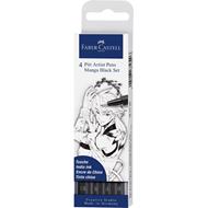 Bustina da 4 Pitt Artist Pen-Manga Nero nei tratti XS-S-F-B