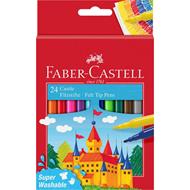 Astuccio in cartone con 24 pennarelli Castello superlavabili, punta fine