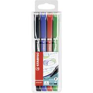 Fineliner con punta ammortizzata - STABILO SENSOR F - Tratto Fine (0,3 mm) - Astuccio da 4 - Nero/Blu/Rosso/Verde