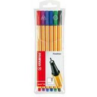 Fineliner - STABILO point 88 - Astuccio da 6 - Colori assortiti