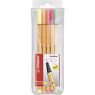 Fineliner - STABILO point 88 NEON - Astuccio da 5 - Colori NEON assortiti
