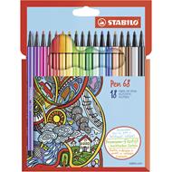 Pennarello Premium - STABILO Pen 68 - Astuccio in Cartone da 18 - Colori assortiti