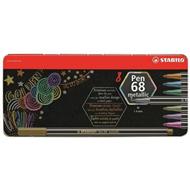 Pennarello Premium Metallizzato - STABILO Pen 68 metallic - Scatola in metallo da 8 - con 8 colori assortiti