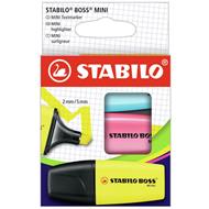 Evidenziatore - STABILO BOSS MINI - Astuccio da 3 - Giallo/Blu/Rosa