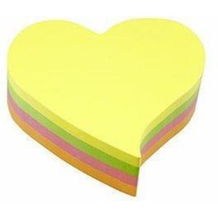 Cubo sagomato Cuore da 200 sticky notes adesivi fluo - 70x70