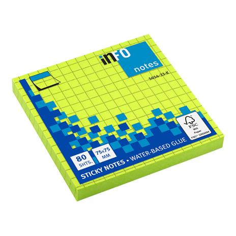Foglietti Adesivi Verde Fluo Quadretti