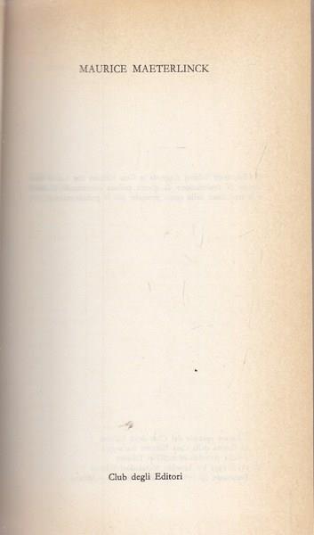 Maurice Maeterlinck. Premio Nobel 1911 - copertina