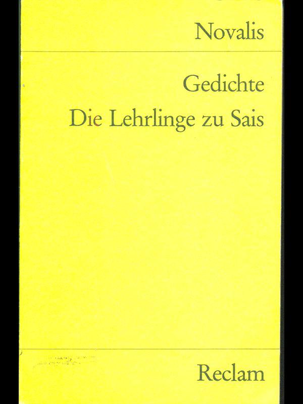 Gedichte. Die Lehrlinge zu Sais