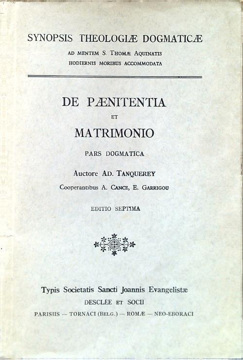 De Paenitentia et Matrimonio et Ordine