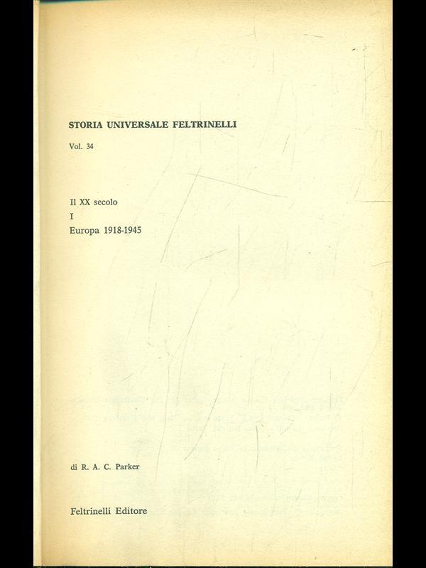 Il XX secolo I. Europa 1918-1945