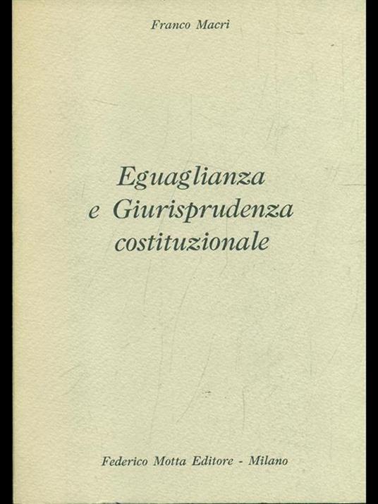 Eguaglianza e giurisprudenza costituzionale - copertina