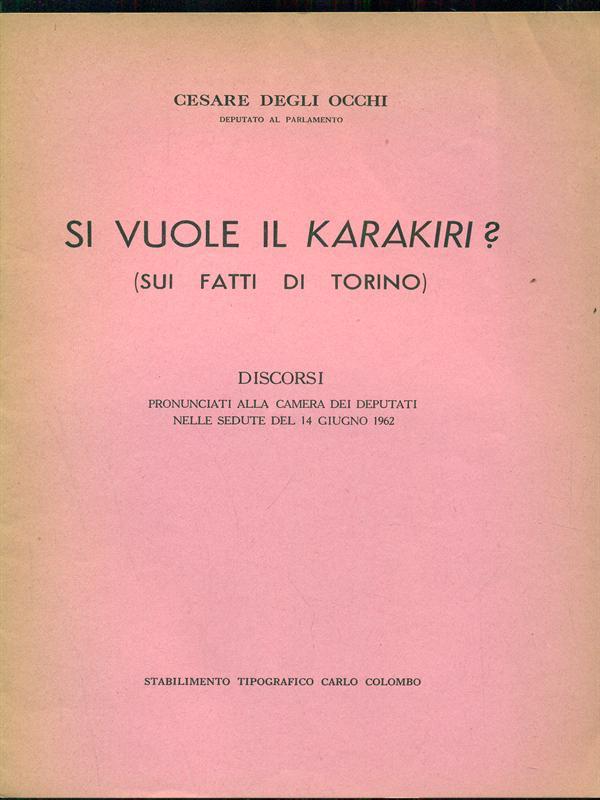 Si vuole il Karakiri?