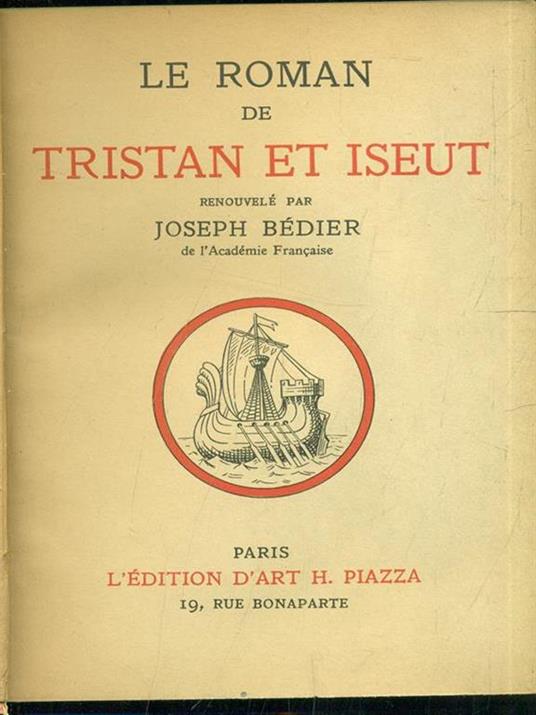 Le roman de Tristan et Iseut - Joseph Bédier - copertina