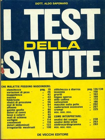 I test della salute - Aldo Saponaro - copertina