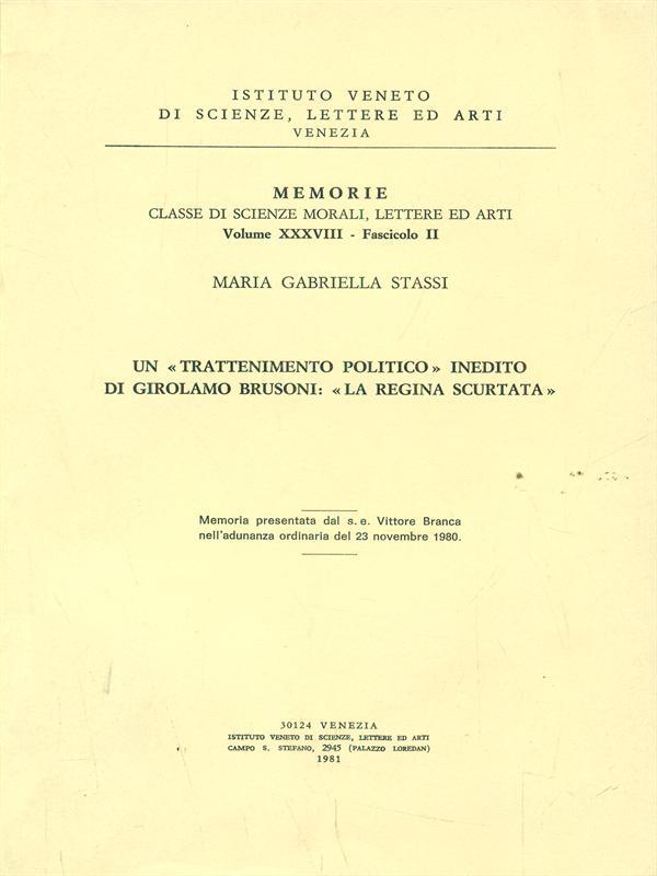 Un trattamento politico inedito di Girolamo Brusoni La regina scurtata