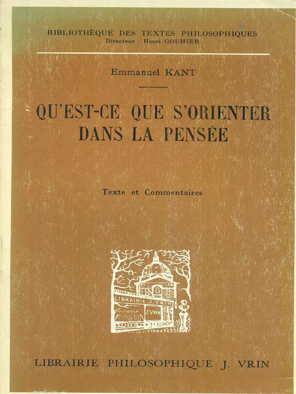 Qùest-ce que s'orienter dans la pensee
