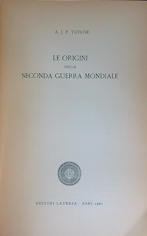Le origini della 2a guerra mondiale