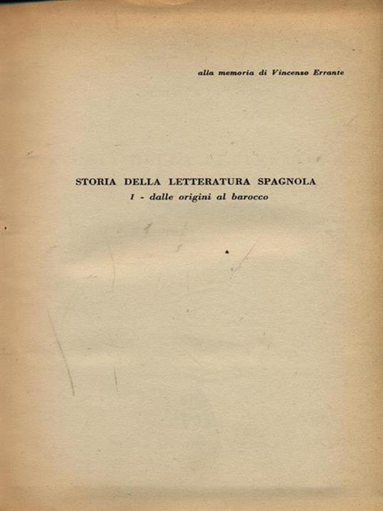 Storia della letteratura spagnola vol. 1: dalle origini al barocco - Ugo Gallo - copertina