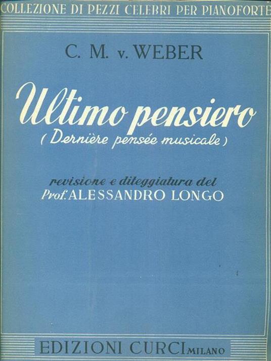 Ultimo pensiero - Carl Maria von Weber - copertina