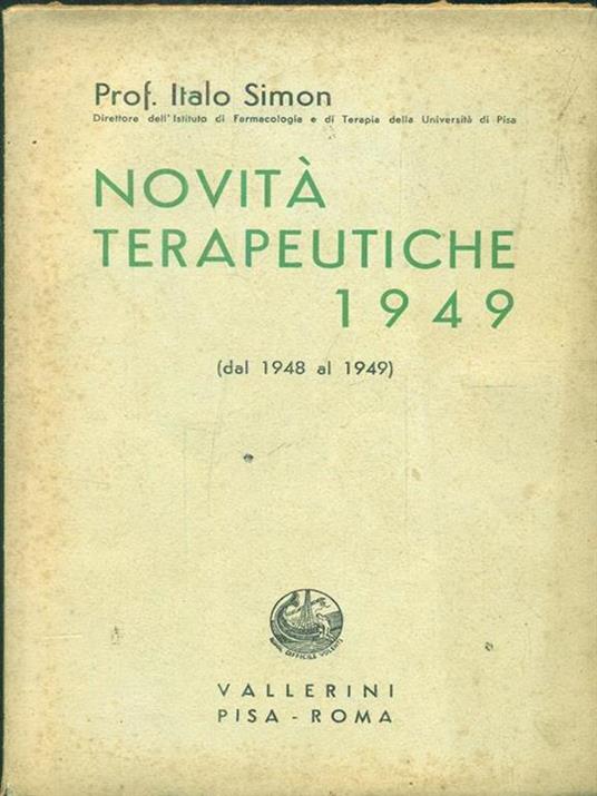 Novità terapeutiche 1949 - Ives R. Simon - copertina