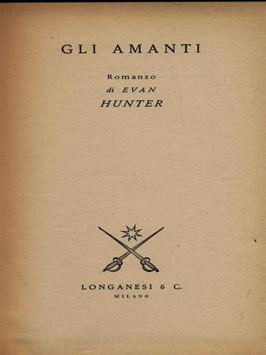 Gli amanti - Evan Hunter - copertina