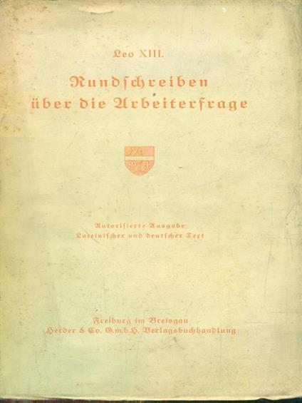 Rundschreiben uber die arbeiterfrage - Leone Xiii - copertina
