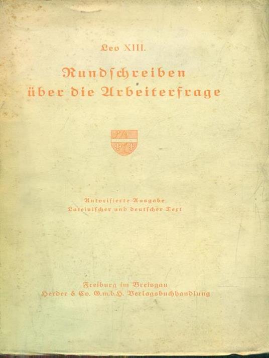 Rundschreiben uber die arbeiterfrage - Leone Xiii - copertina