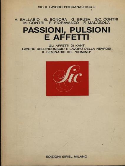 Passioni, pulsioni e affetti - copertina