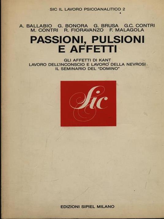 Passioni, pulsioni e affetti - copertina
