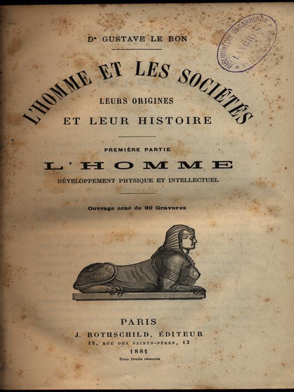 L' homme et les societes premiere partie
