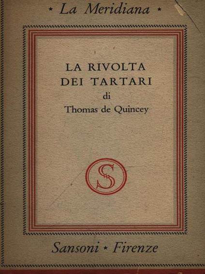 La rivolta dei Tartari - Thomas De Quincey - copertina