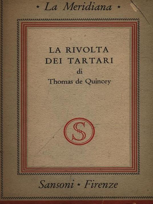 La rivolta dei Tartari - Thomas De Quincey - copertina