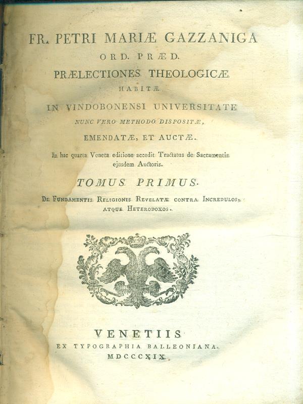 Praelectiones theologicae. Tomus 1-2