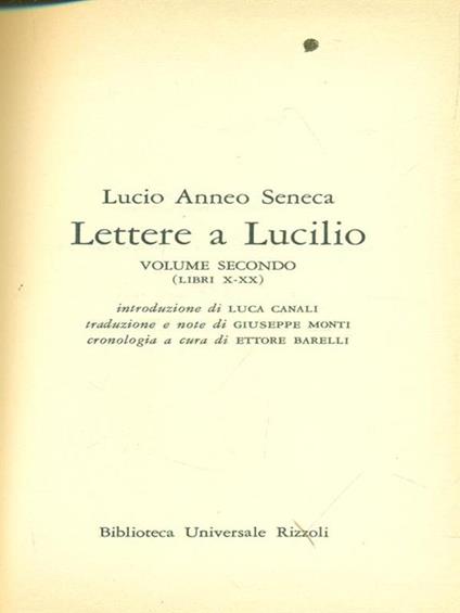 Lettere a Lucilio Volume 2 - Lucio Anneo Seneca - copertina