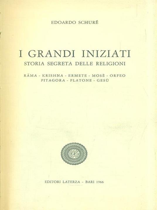 I grandi iniziati - Edouard Schuré - copertina