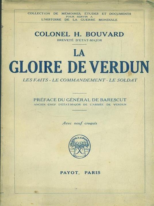 La Gloire de Verdun - H. Bouvard - copertina