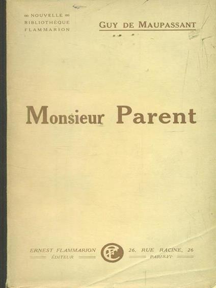 Monsieur Parent - Guy de Maupassant - copertina