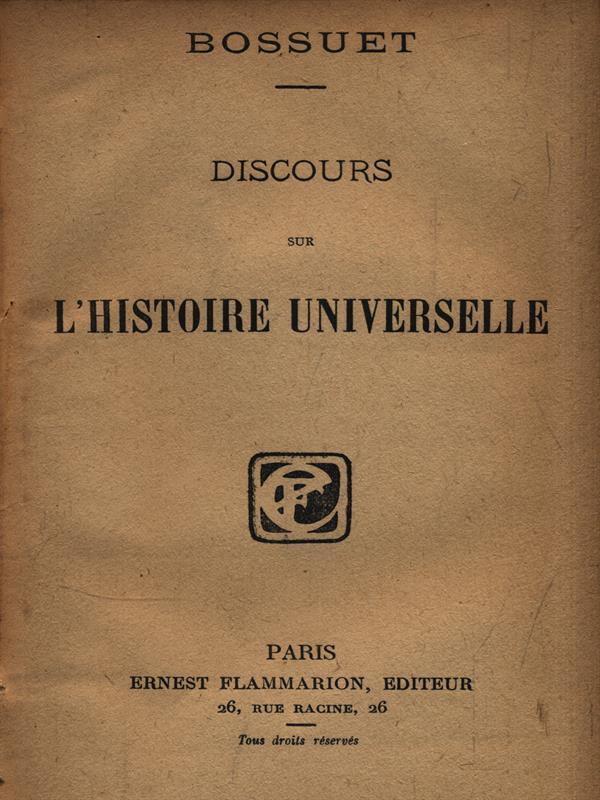   Discours sur l'histoire universelle