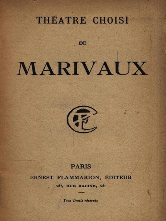 Théatre choisi - Pierre de Marivaux - copertina