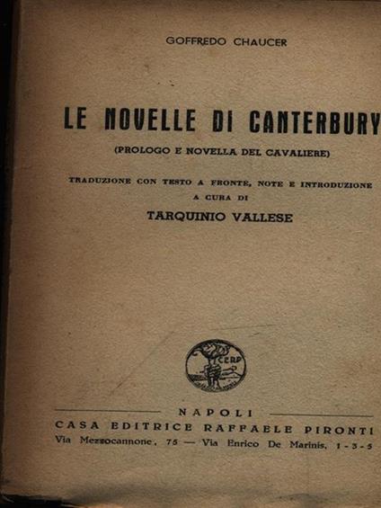 Le novelle di Canterbury - Geoffrey Chaucer - copertina