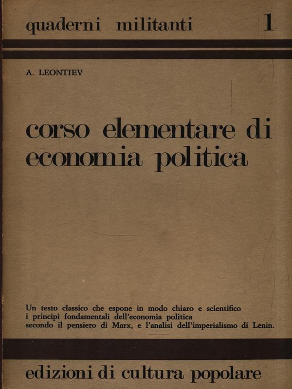 Corso elementare di economia politica