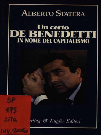 Un certo De Benedetti - Alberto Statera - copertina