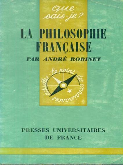 La philosophie francaise - André Robinet - copertina