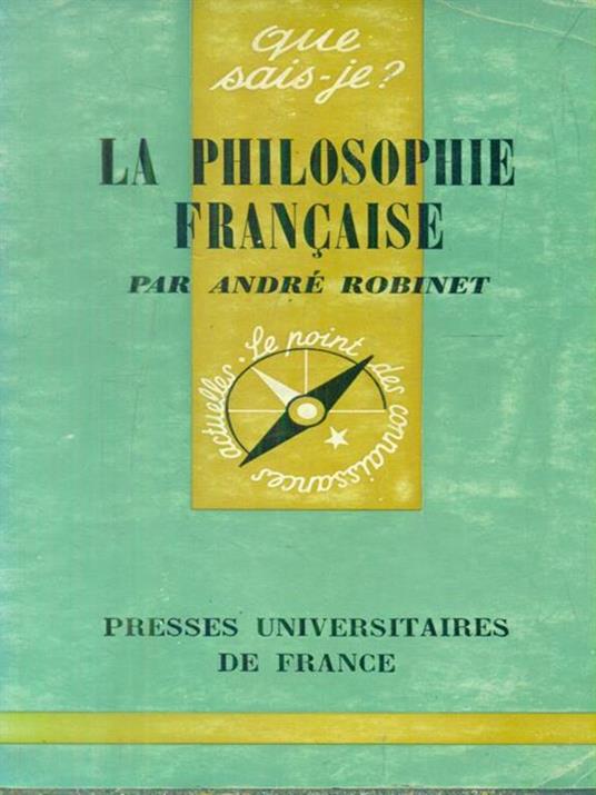 La philosophie francaise - André Robinet - copertina