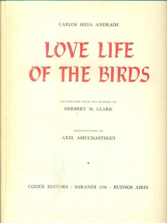 Love life of the birds - Carlos Valderrama Andrade - copertina
