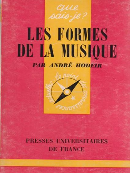 Les formes de la musique - André Hodeir - copertina