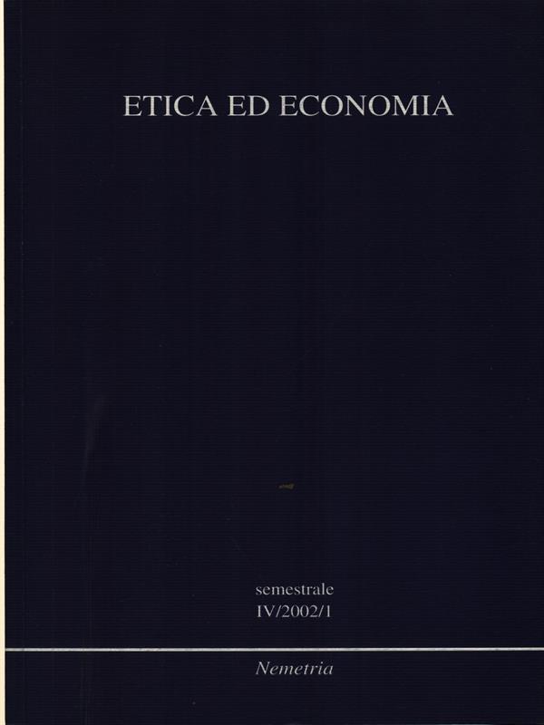 Etica ed economia IV/2002/1
